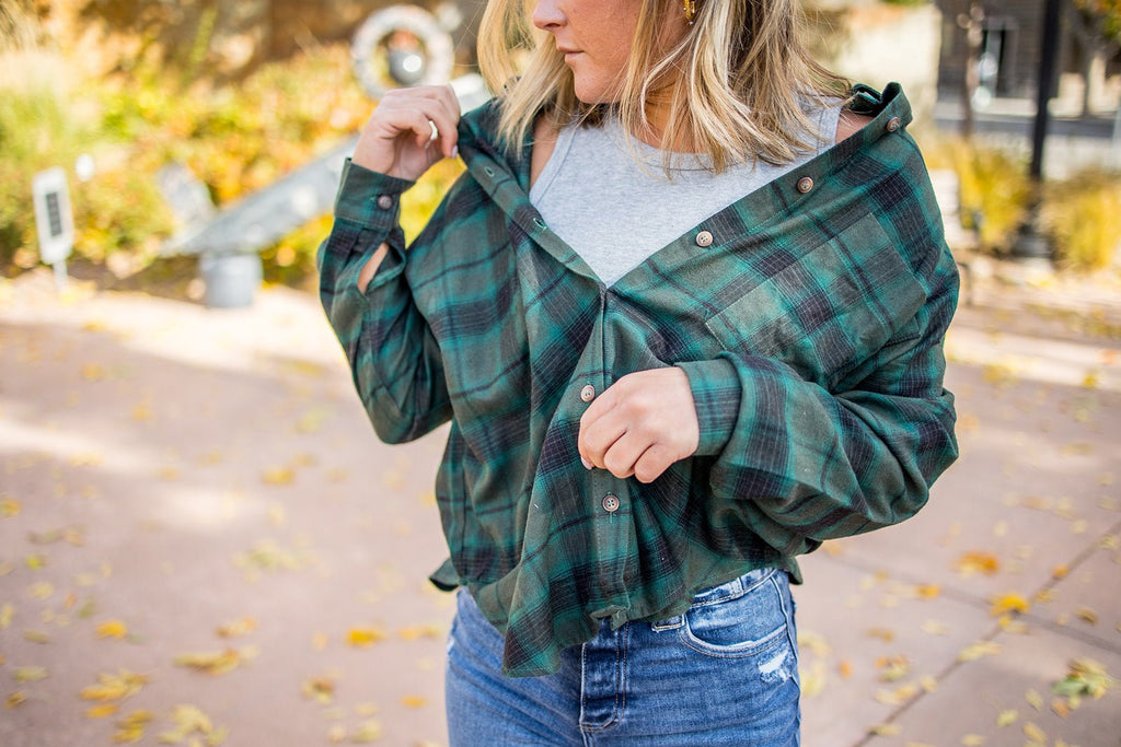 Forest Green Flannel - Pepper & Pearl Boutique