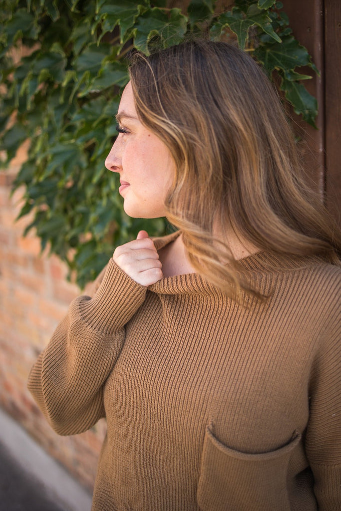 Funnel Neck Ribbed Sweater - Pepper & Pearl Boutique