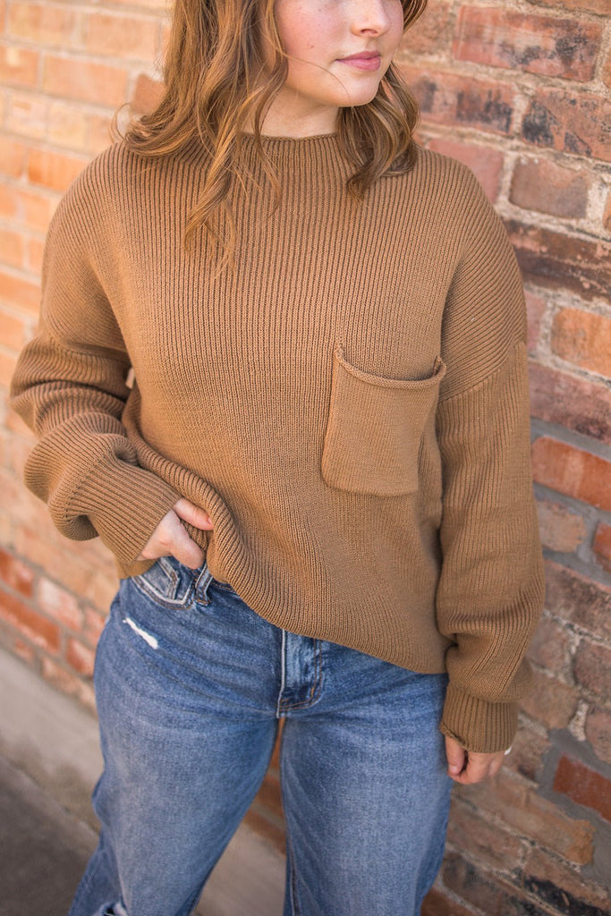 Funnel Neck Ribbed Sweater - Pepper & Pearl Boutique