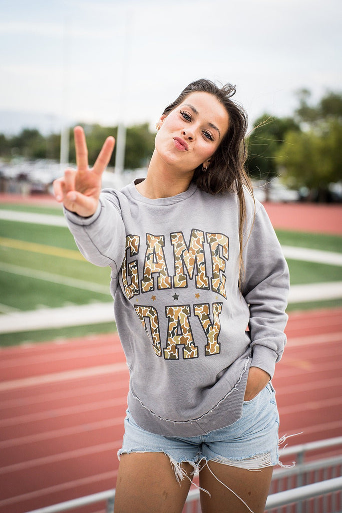 Game Day Duck Camo Pullover - Pepper & Pearl Boutique