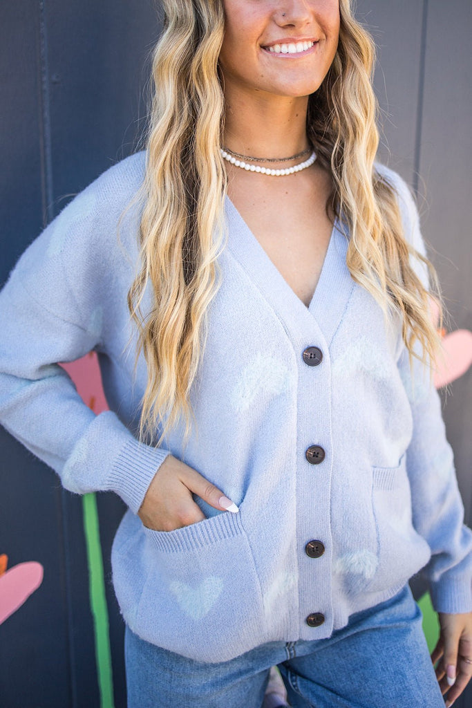 Heart On My Sleeve Cardigan Sweater - Pepper & Pearl Boutique