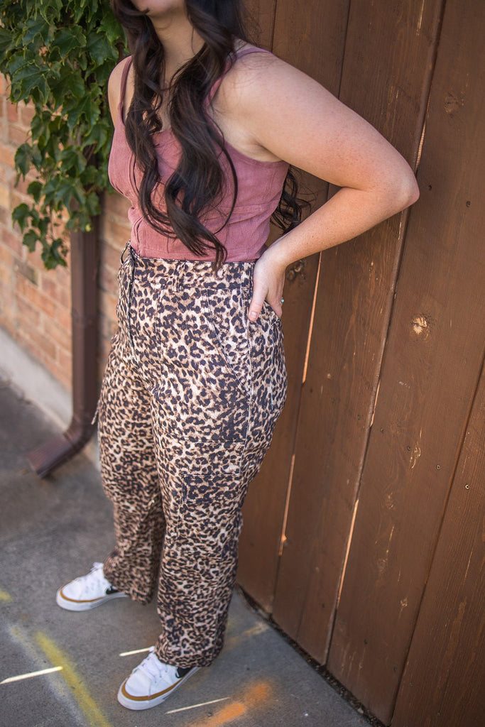 Leopard Cargo Pants - Pepper & Pearl Boutique