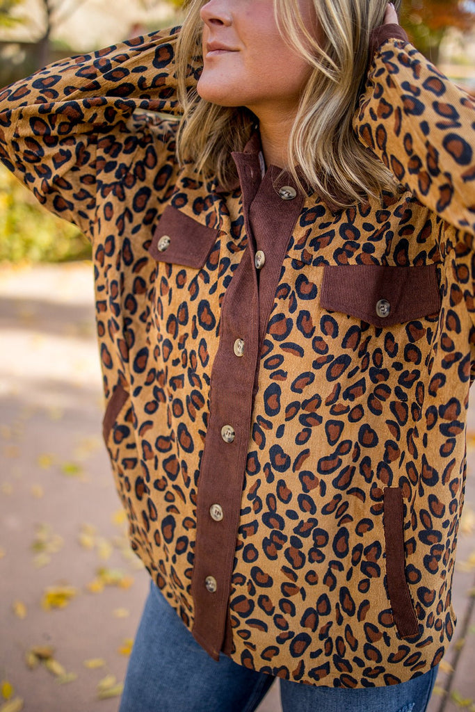 Leopard Corduroy Shacket - Pepper & Pearl Boutique