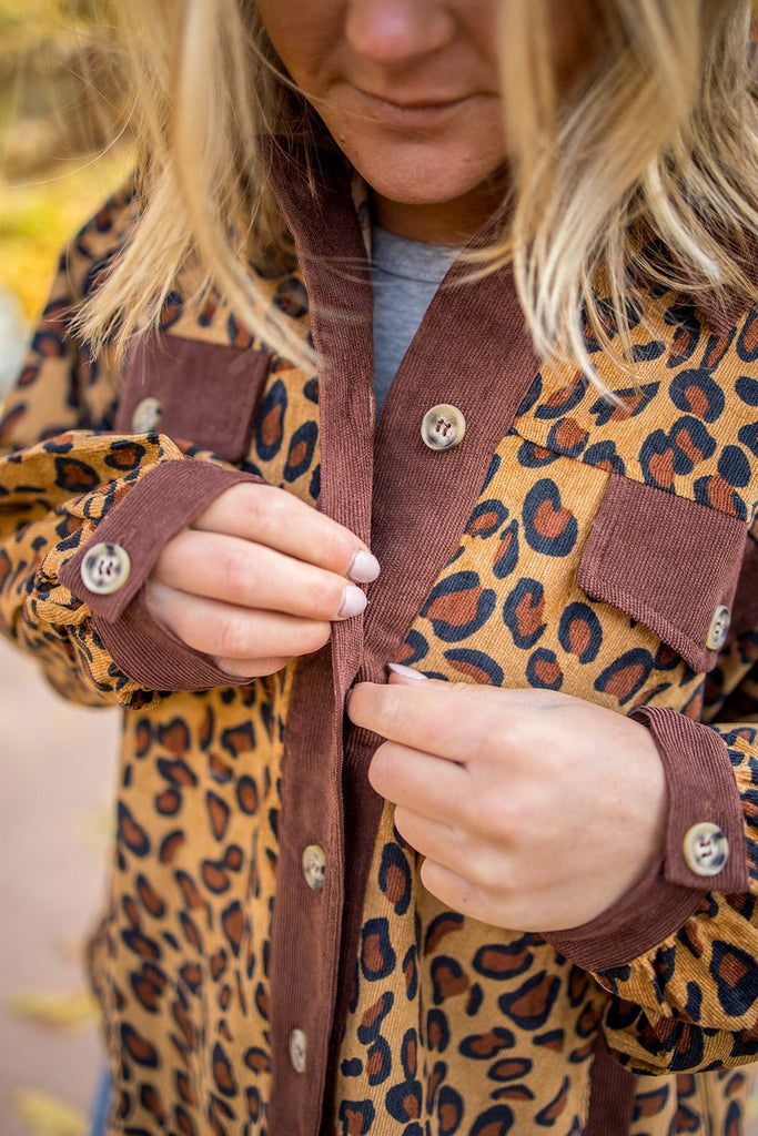 Leopard Corduroy Shacket - Pepper & Pearl Boutique