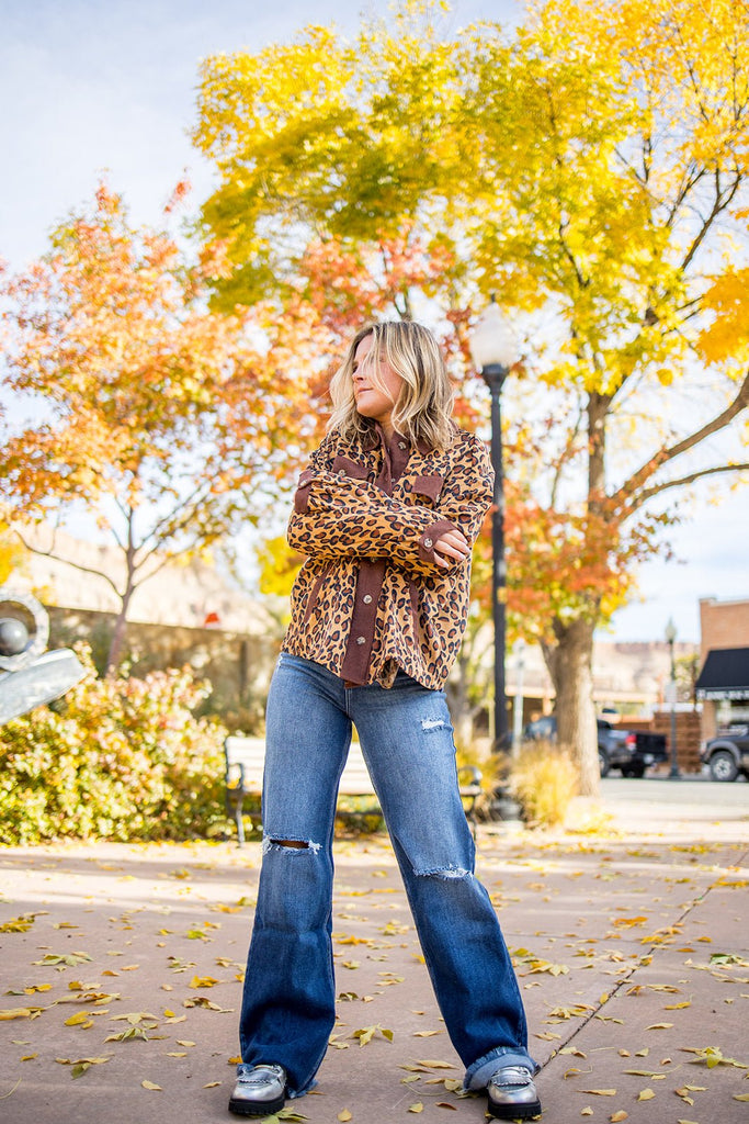 Leopard Corduroy Shacket - Pepper & Pearl Boutique