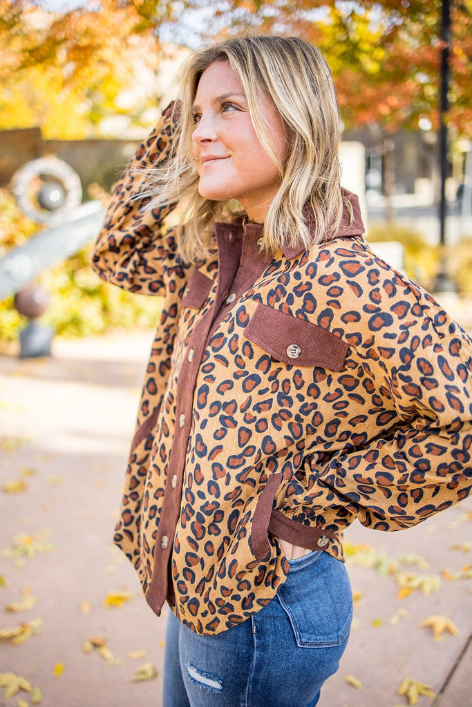 Leopard Corduroy Shacket - Pepper & Pearl Boutique