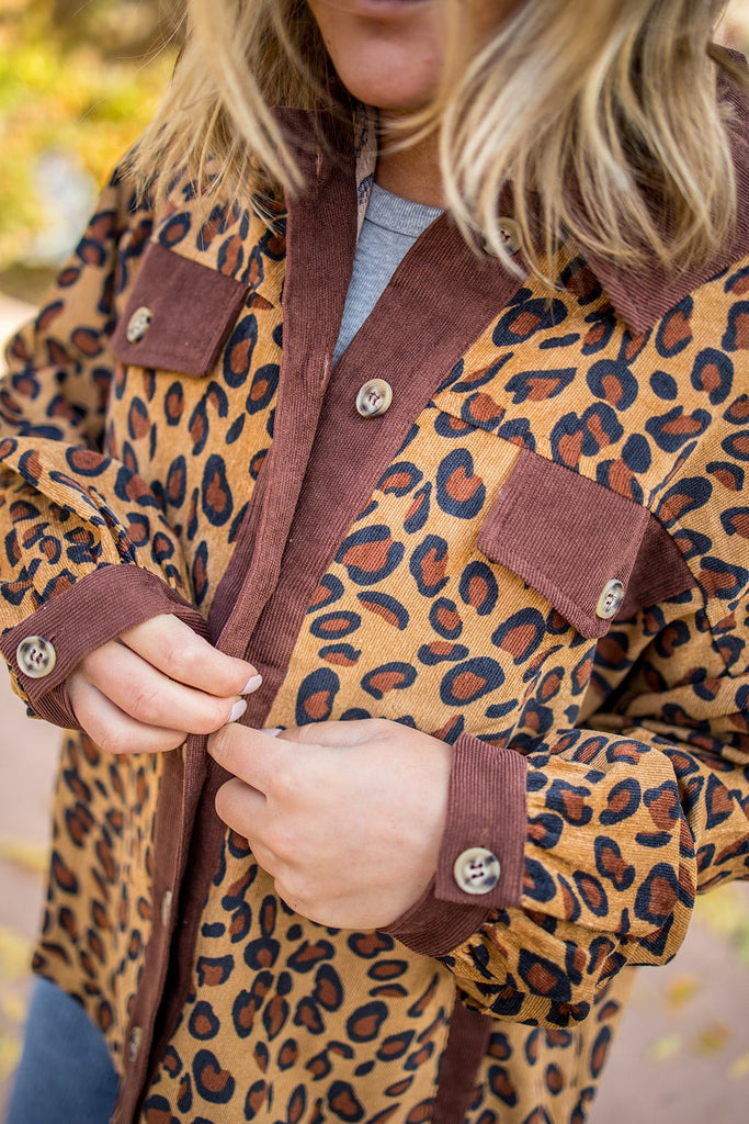 Leopard Corduroy Shacket - Pepper & Pearl Boutique