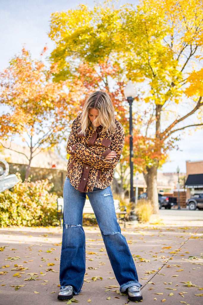 Leopard Corduroy Shacket - Pepper & Pearl Boutique