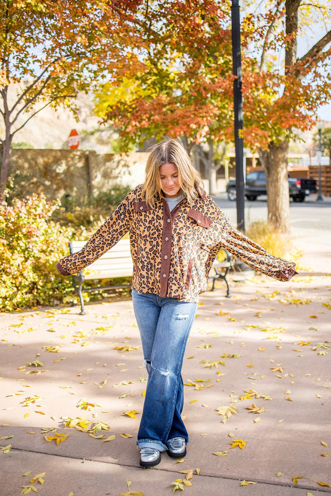 Leopard Corduroy Shacket - Pepper & Pearl Boutique