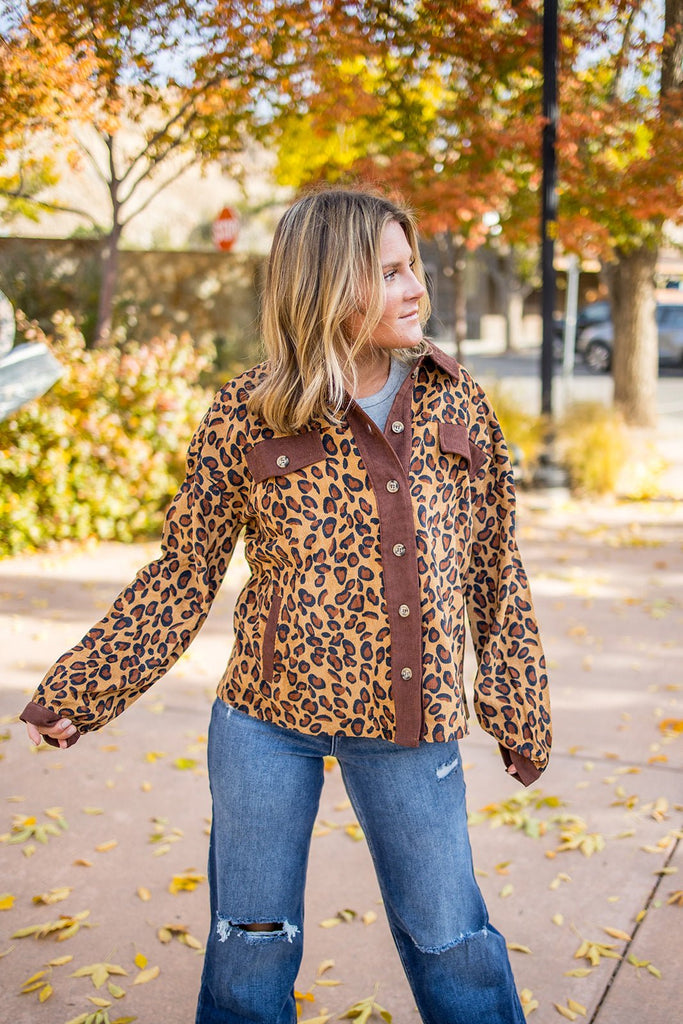 Leopard Corduroy Shacket - Pepper & Pearl Boutique