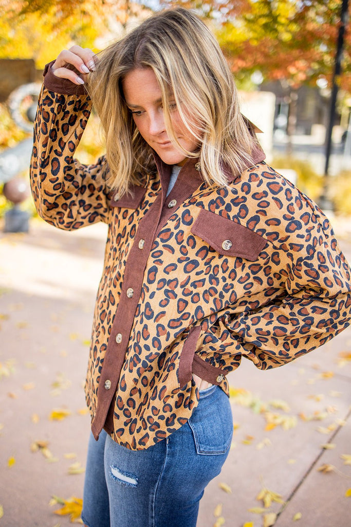 Leopard Corduroy Shacket - Pepper & Pearl Boutique