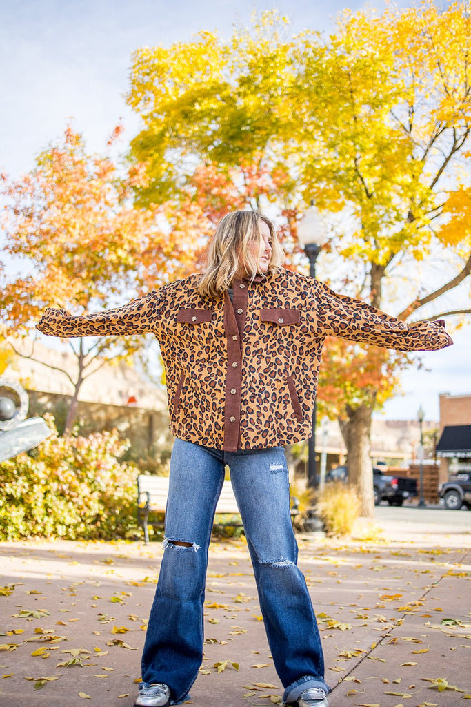 Leopard Corduroy Shacket - Pepper & Pearl Boutique