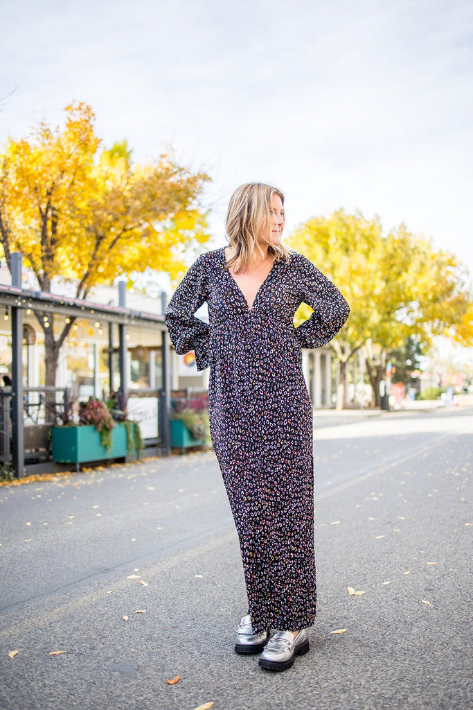 Mini Pleat Leopard Maxi Dress - Pepper & Pearl Boutique