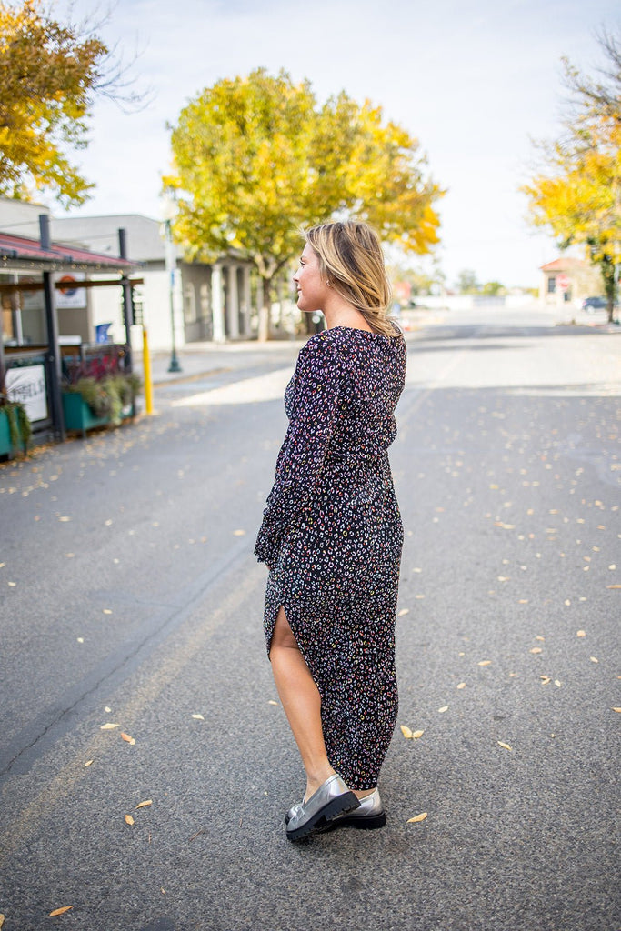 Mini Pleat Leopard Maxi Dress - Pepper & Pearl Boutique