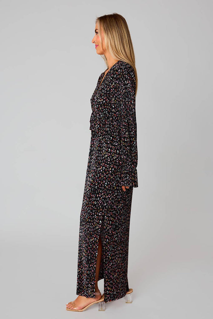 Mini Pleat Leopard Maxi Dress - Pepper & Pearl Boutique