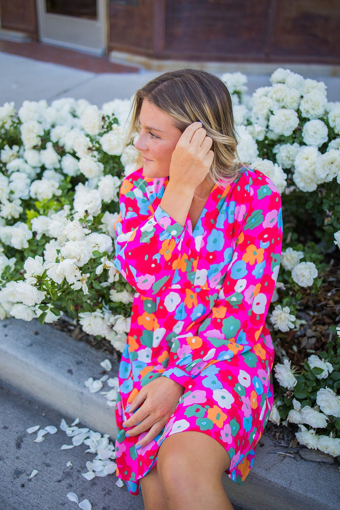 Multi Colored Floral Dress - Pepper & Pearl Boutique