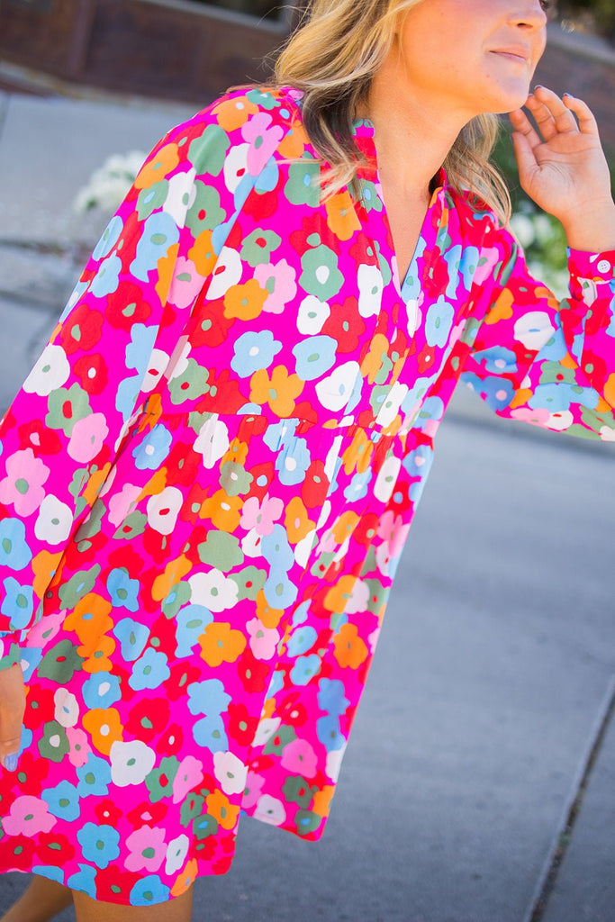 Multi Colored Floral Dress - Pepper & Pearl Boutique