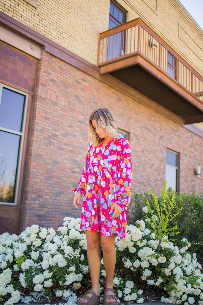 Multi Colored Floral Dress - Pepper & Pearl Boutique