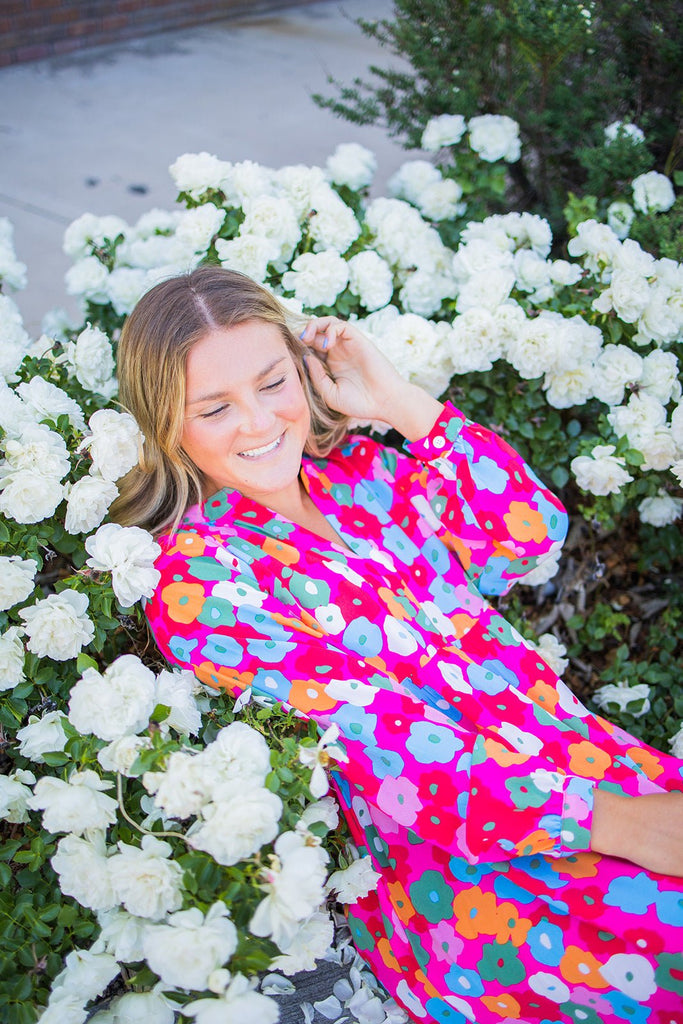 Multi Colored Floral Dress - Pepper & Pearl Boutique