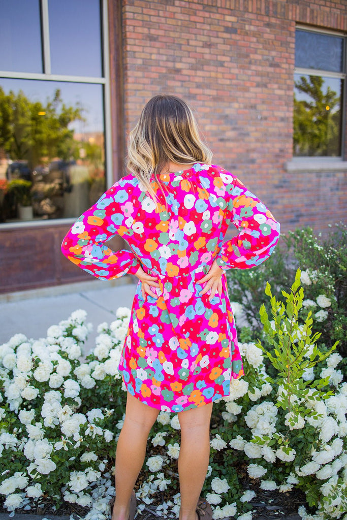 Multi Colored Floral Dress - Pepper & Pearl Boutique