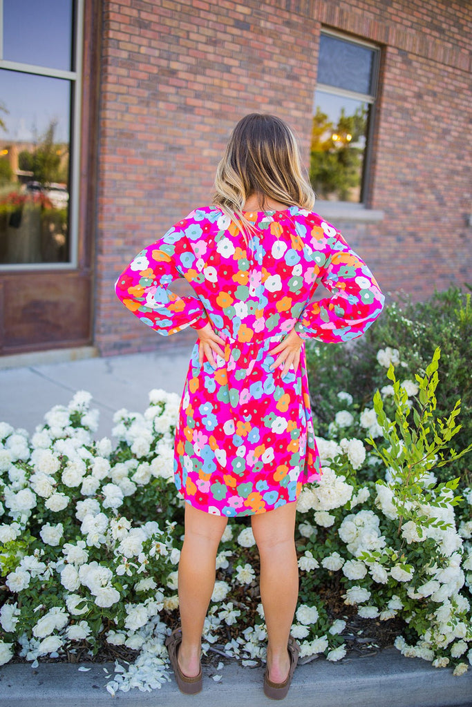 Multi Colored Floral Dress - Pepper & Pearl Boutique