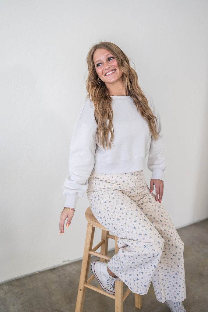 Off Shoulder Sweatshirt - Pepper & Pearl Boutique