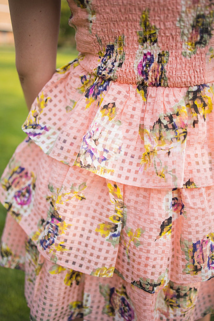 Peach Rose Dress - Pepper & Pearl Boutique