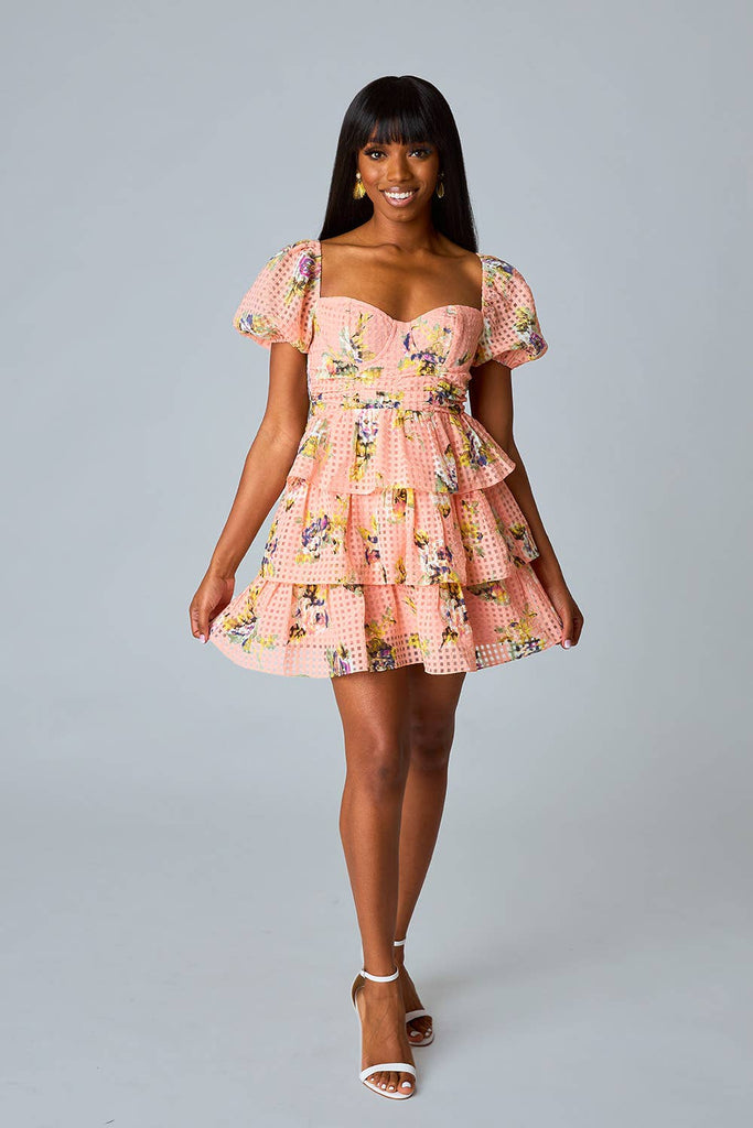 Peach Rose Dress - Pepper & Pearl Boutique