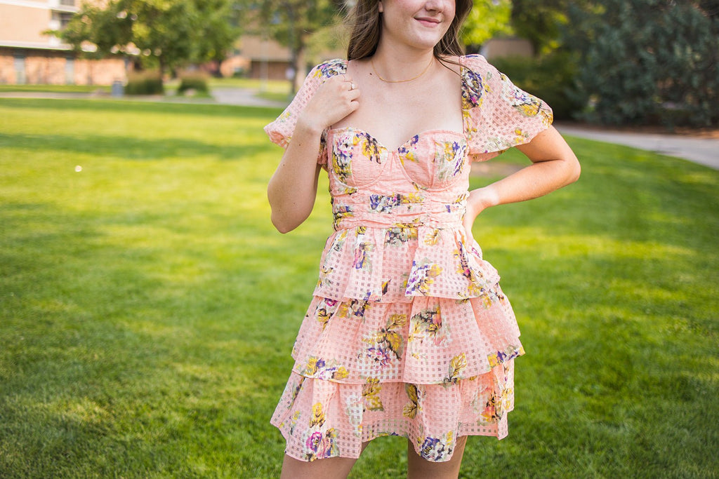 Peach Rose Dress - Pepper & Pearl Boutique