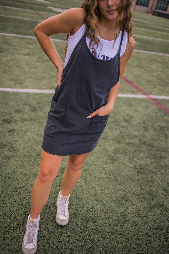 Ready To Play Dress - Black Acid Wash - Pepper & Pearl Boutique