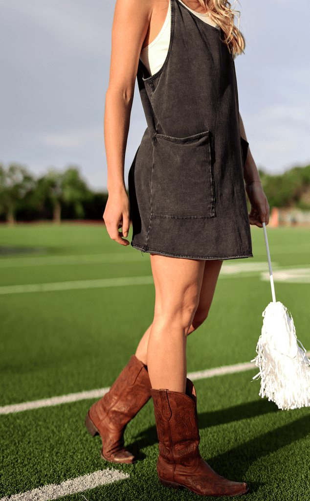 Ready To Play Dress - Black Acid Wash - Pepper & Pearl Boutique