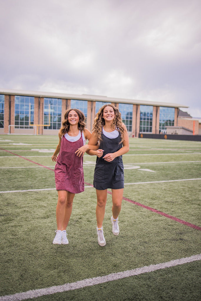 Ready To Play Dress - Maroon Acid Wash - Pepper & Pearl Boutique