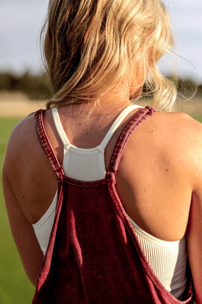 Ready To Play Dress - Maroon Acid Wash - Pepper & Pearl Boutique