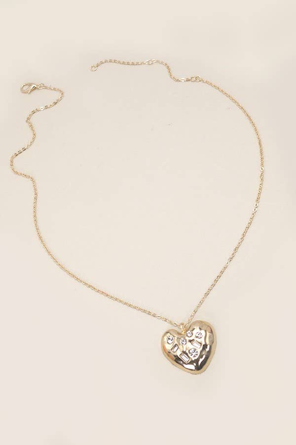 Rhinestone Heart Pendant - Pepper & Pearl Boutique