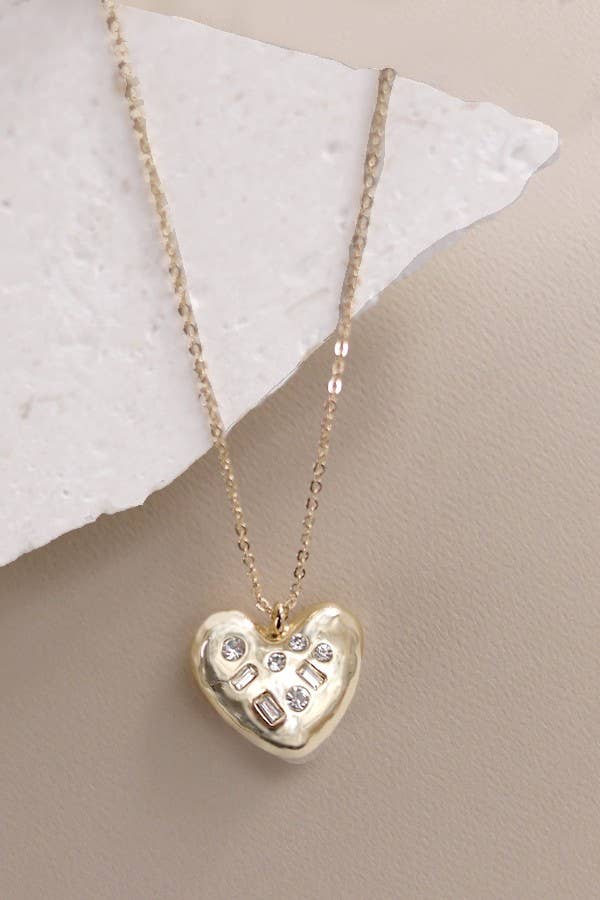 Rhinestone Heart Pendant - Pepper & Pearl Boutique