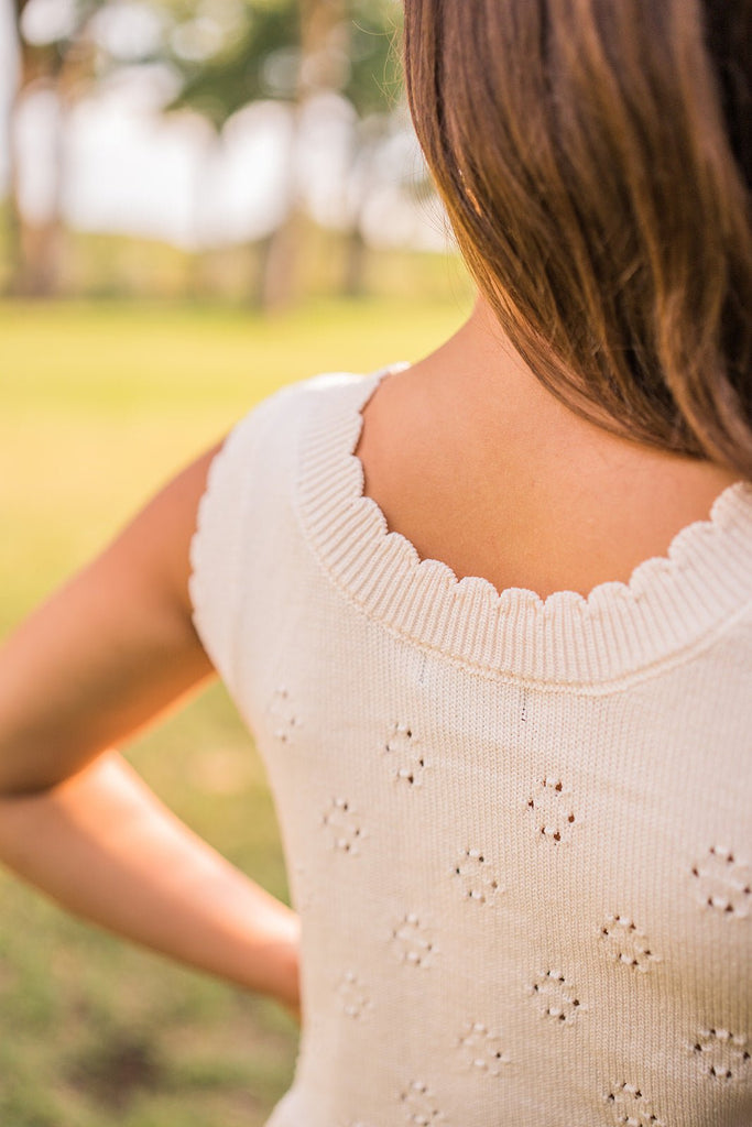 Ruffle Knit Button Up Tank - Pepper & Pearl Boutique