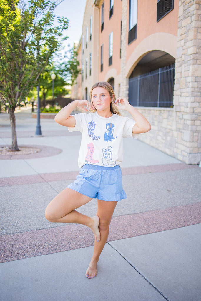 Ruffled Hem Shorts - Pepper & Pearl Boutique