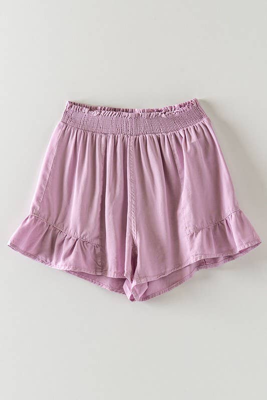 Ruffled Hem Shorts - Pepper & Pearl Boutique