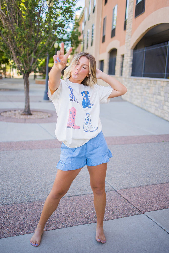 Ruffled Hem Shorts - Pepper & Pearl Boutique