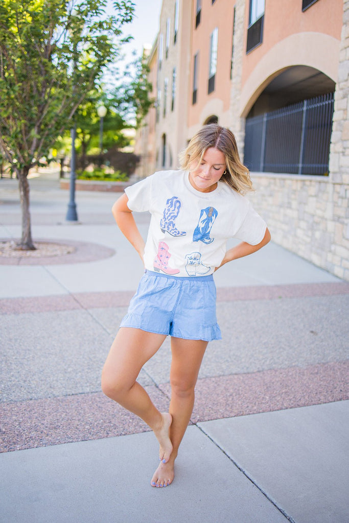 Ruffled Hem Shorts - Pepper & Pearl Boutique