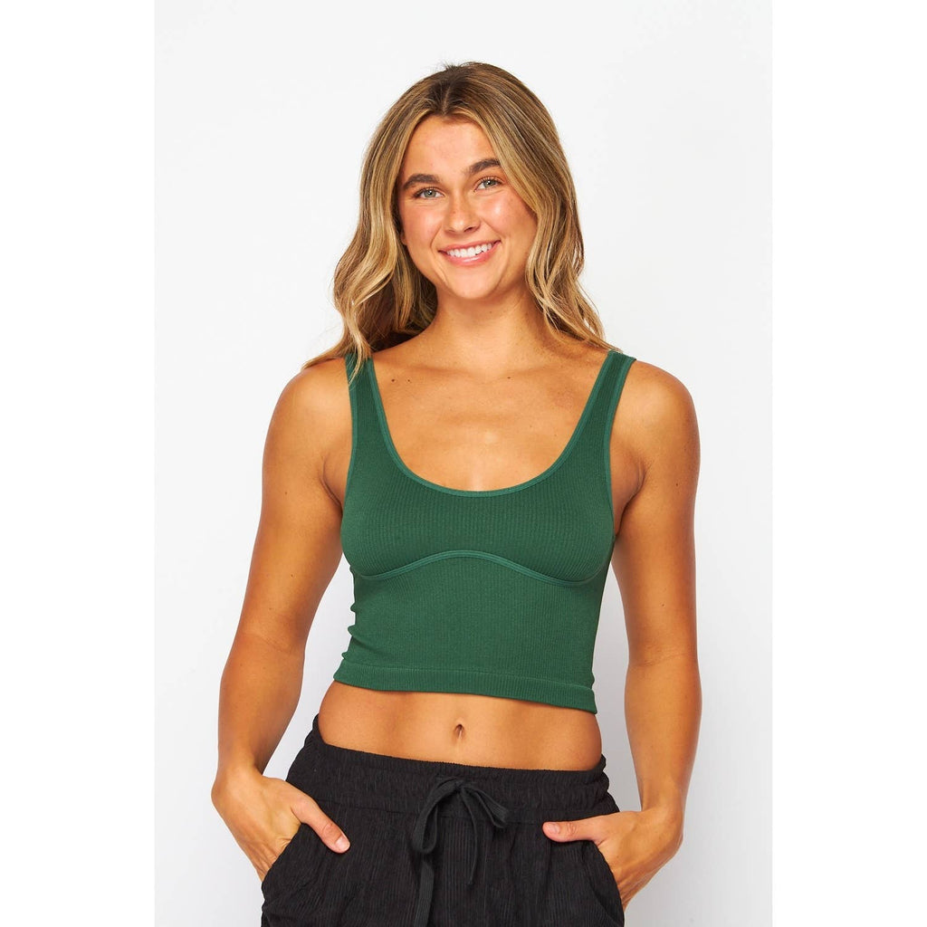 Seamed Underbust Seamless Crop Tank Top - Pepper & Pearl Boutique