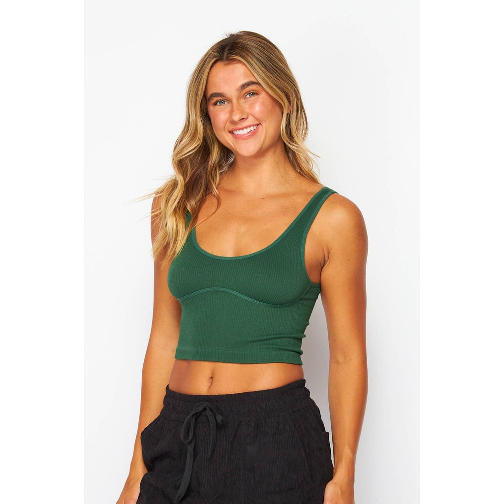 Seamed Underbust Seamless Crop Tank Top - Pepper & Pearl Boutique
