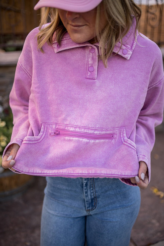 Snap Front Pullover - Pepper & Pearl Boutique