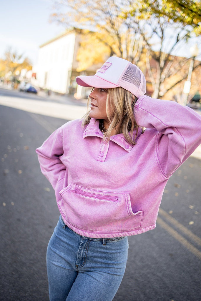 Snap Front Pullover - Pepper & Pearl Boutique