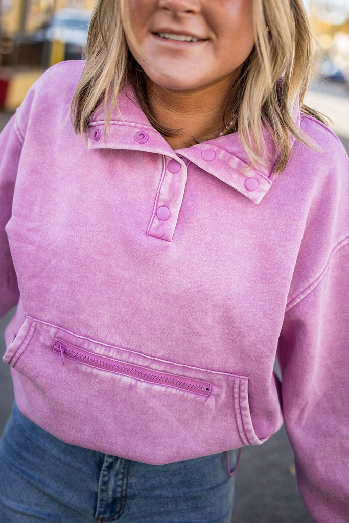 Snap Front Pullover - Pepper & Pearl Boutique