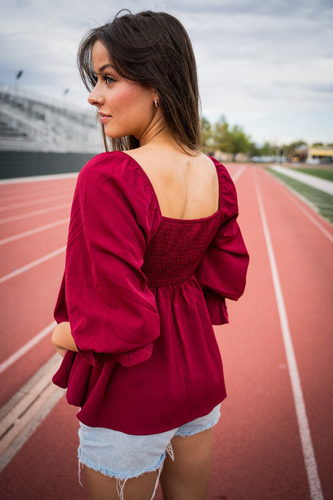 Statement Sleeve Game Day Top - Pepper & Pearl Boutique