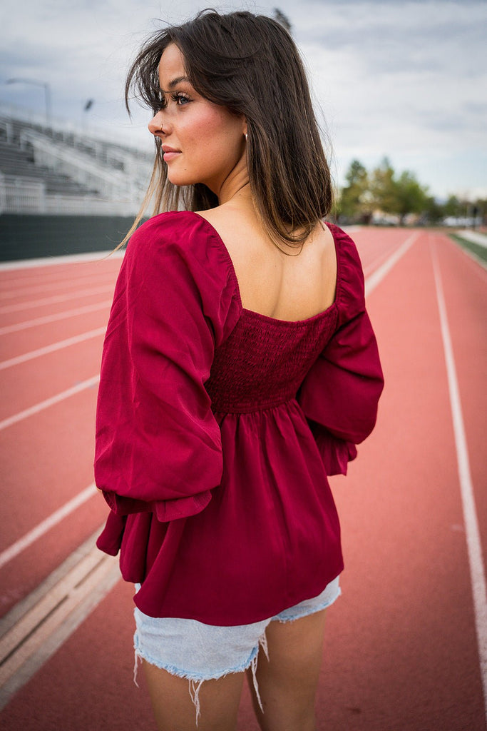 Statement Sleeve Game Day Top - Pepper & Pearl Boutique