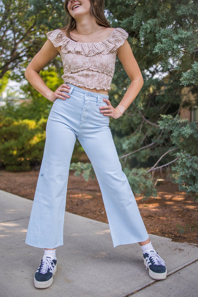 Straight Wide Leg Denim Pants - Pepper & Pearl Boutique