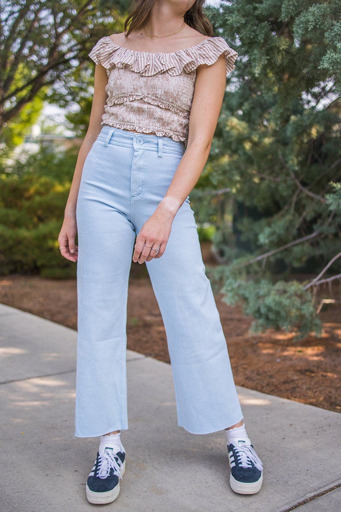 Straight Wide Leg Denim Pants - Pepper & Pearl Boutique