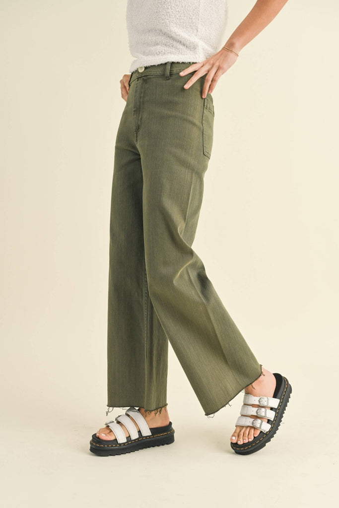 Straight Wide Leg Denim Pants - Pepper & Pearl Boutique